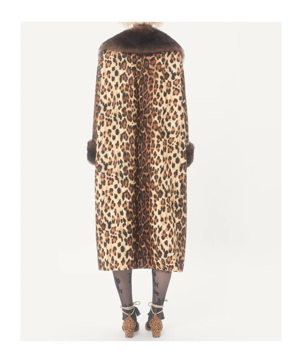 Valentino Fauve Eclat Spotted Cloth Coat
