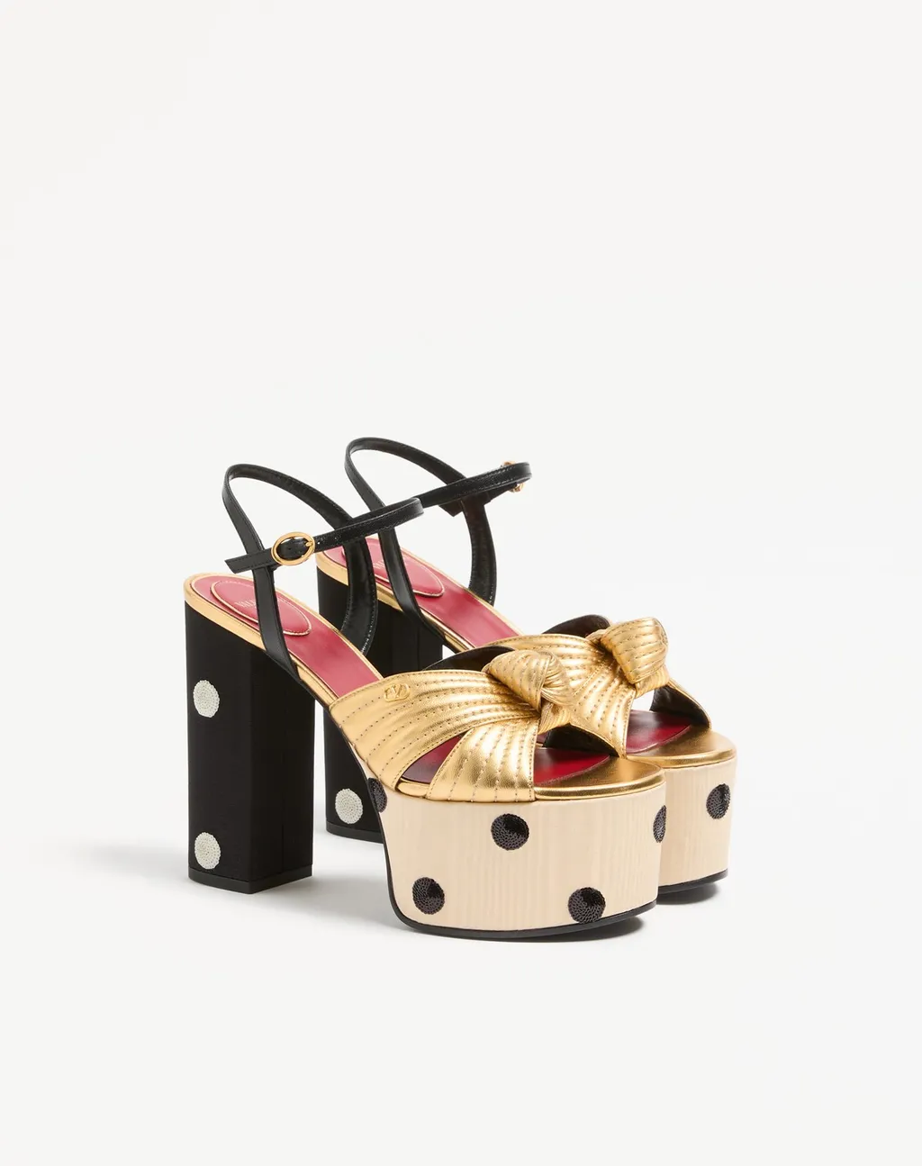 Valentino	Knot Detailed Dotted Sandals