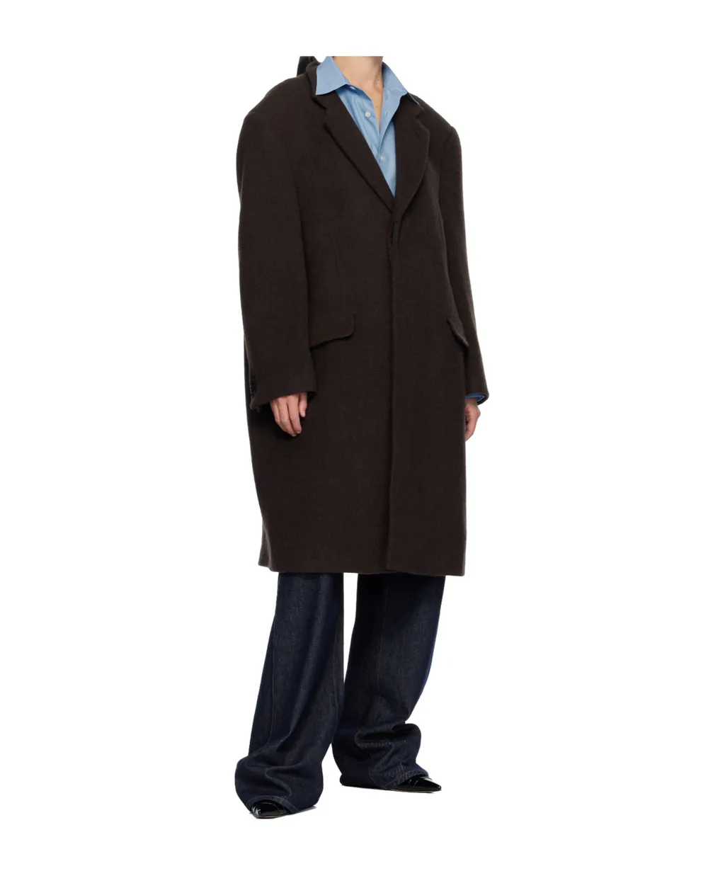 Drop-Shoulder Wool Coat