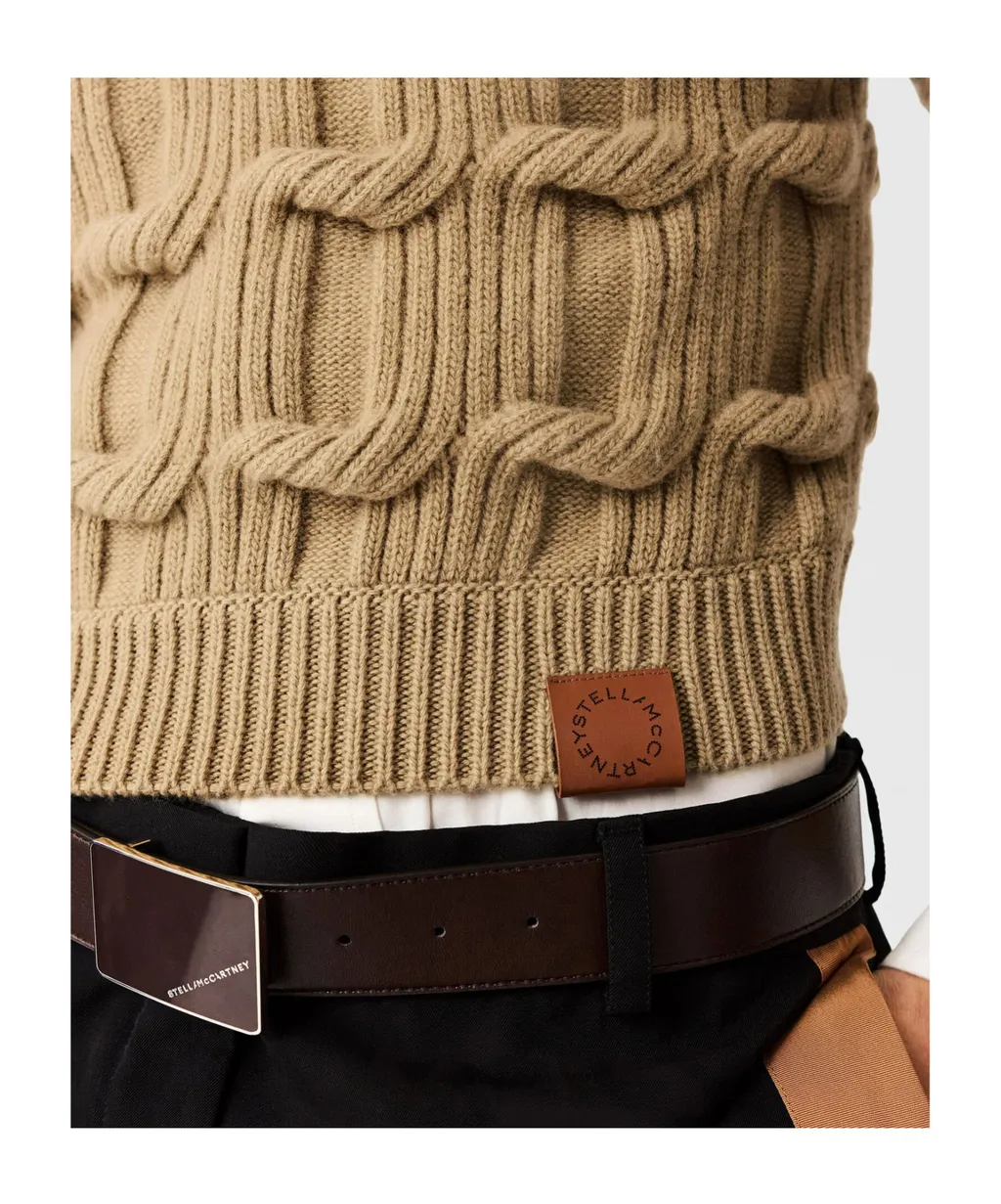 Stella Mccartney Falabella Cable-Knit Crewneck Jumper