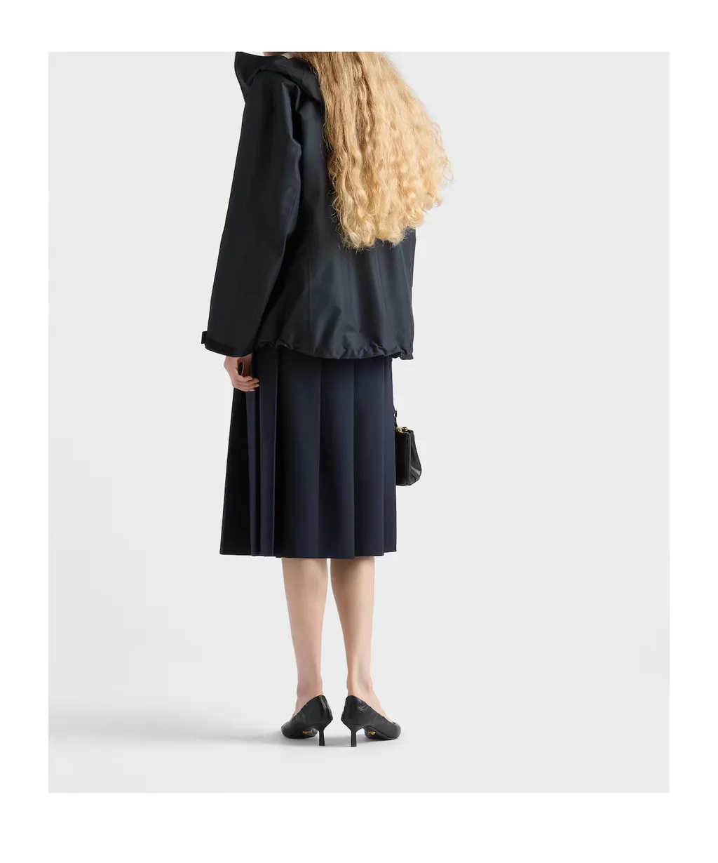 Prada Pleated Belted Midi Skirt