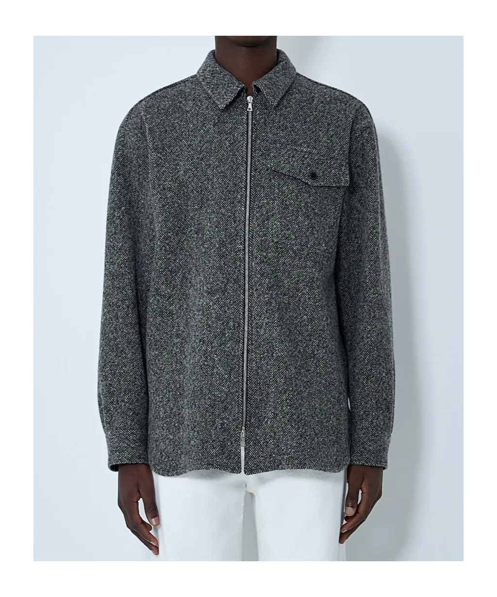 Dries Van Noten Herringbone Zip-Up Jacket
