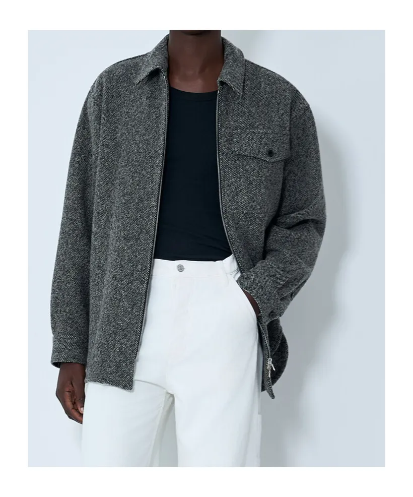 Dries Van Noten Herringbone Zip-Up Jacket