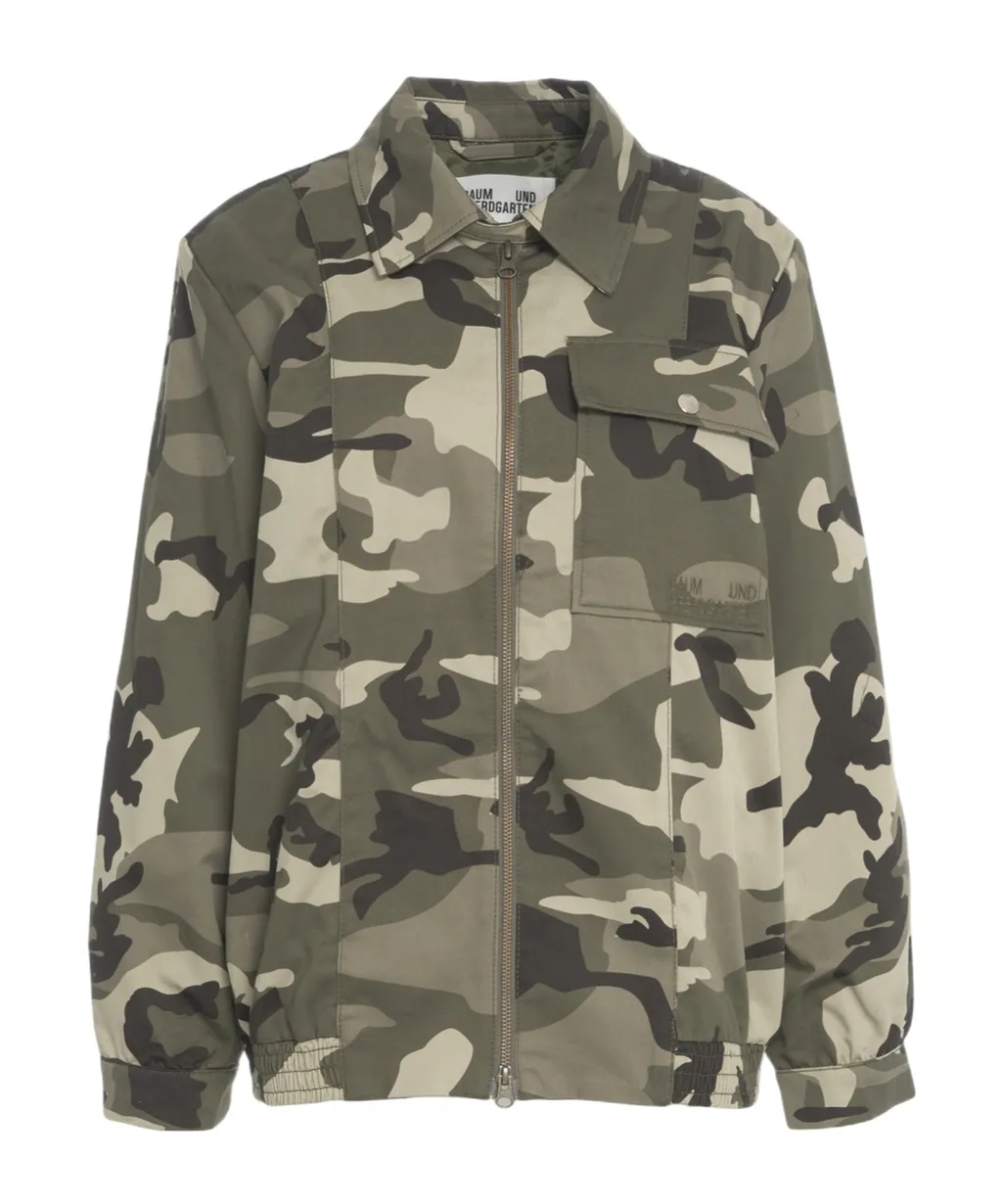 Zippered Camouflage Casual Jacket