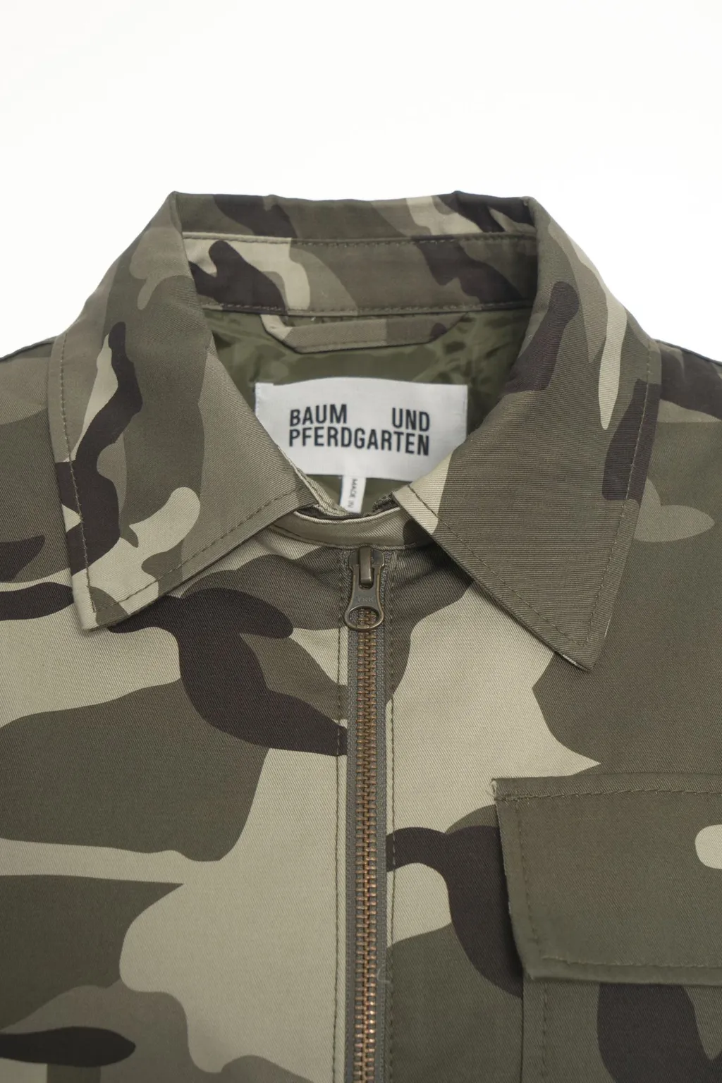 Zippered Camouflage Casual Jacket