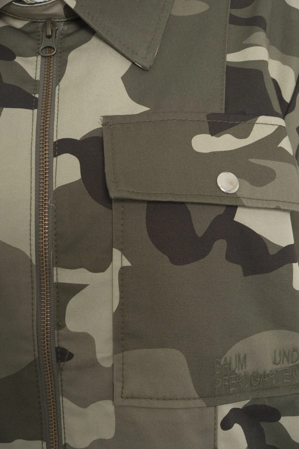 Zippered Camouflage Casual Jacket