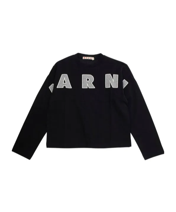 Embroidered-Logo Long-Sleeves T-Shirt