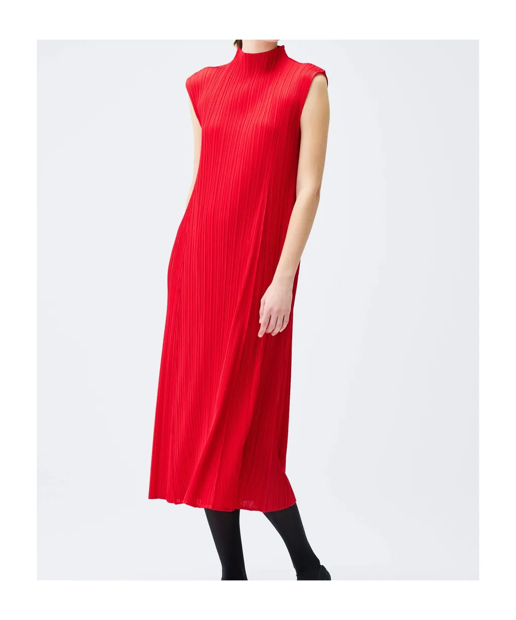 Pleats Please Issey Miyake Pleated Midi Dress