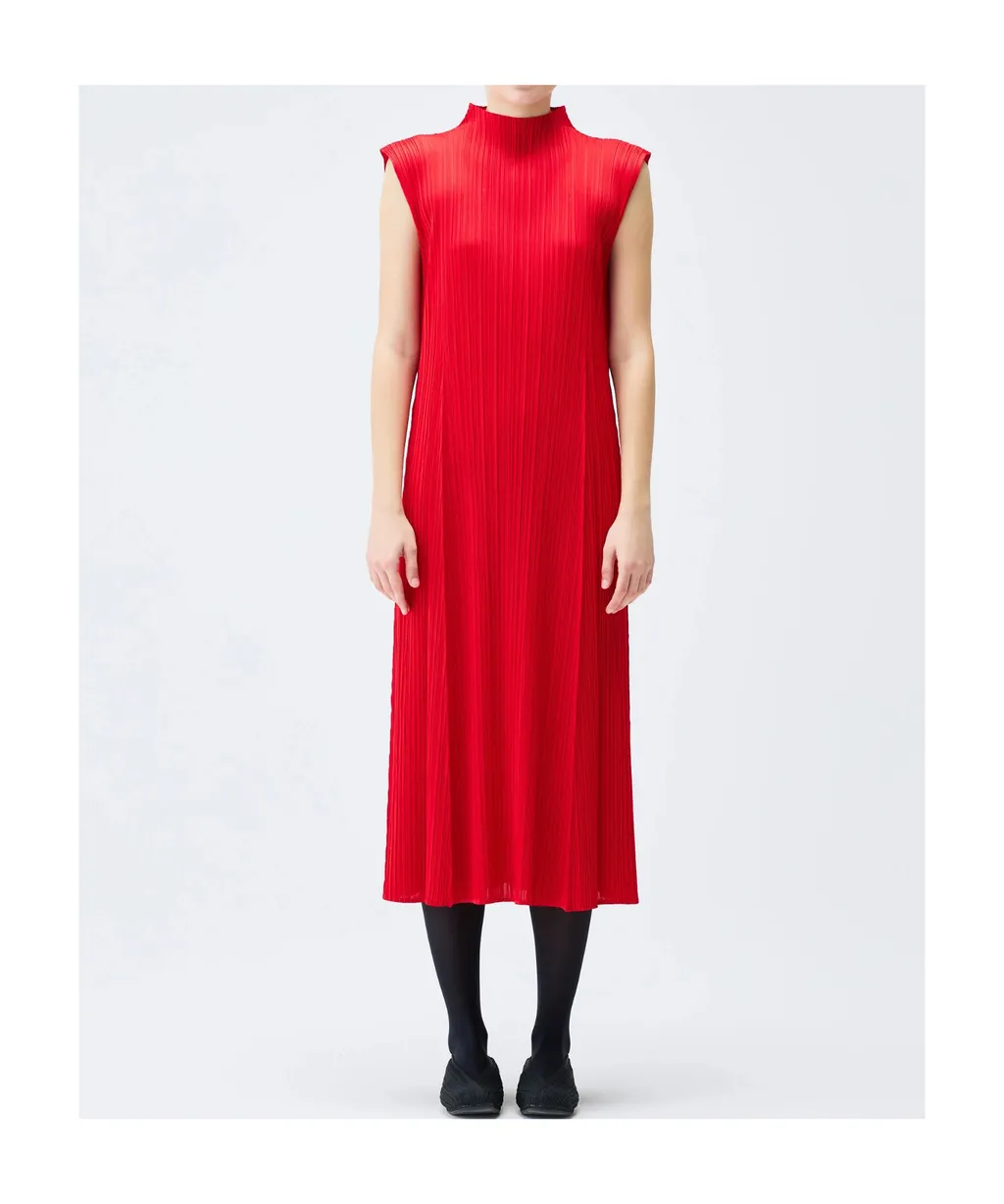 Pleats Please Issey Miyake Pleated Midi Dress