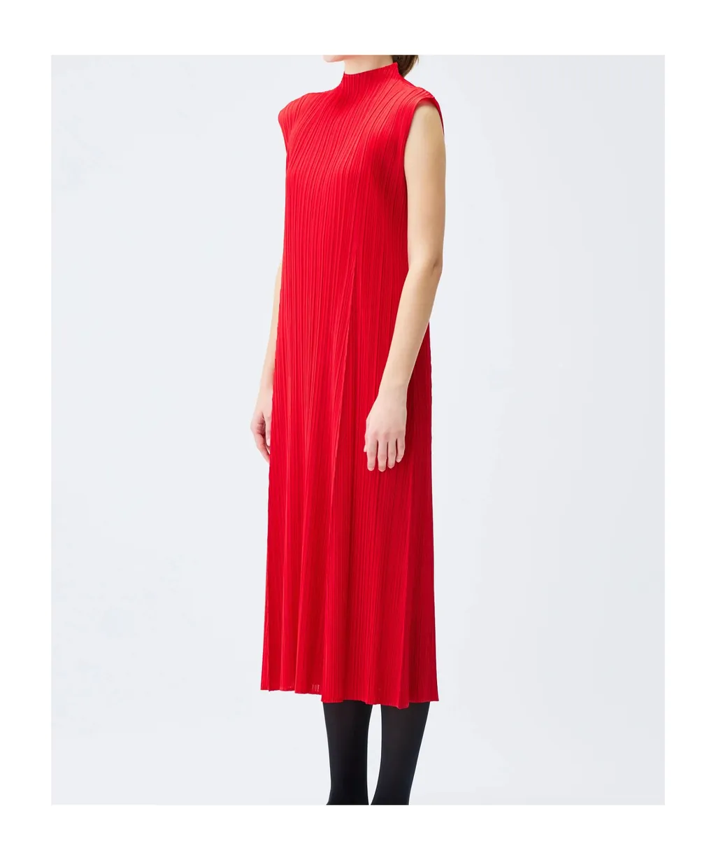 Pleats Please Issey Miyake Pleated Midi Dress