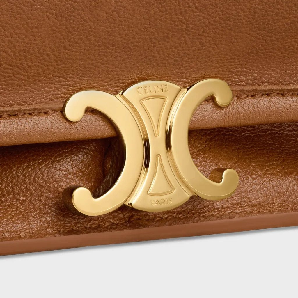 Soft Triomphe Besace In Supple Shiny Lambskin