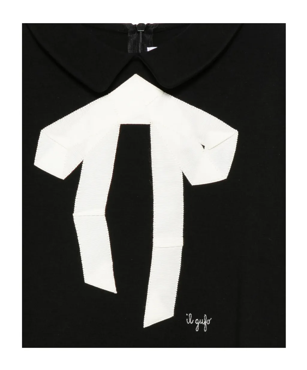 Il Gufo Bow-Detailed Long-Sleeved Dress