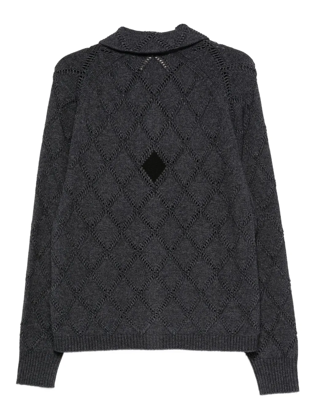 Openwork Collared Cardigan
