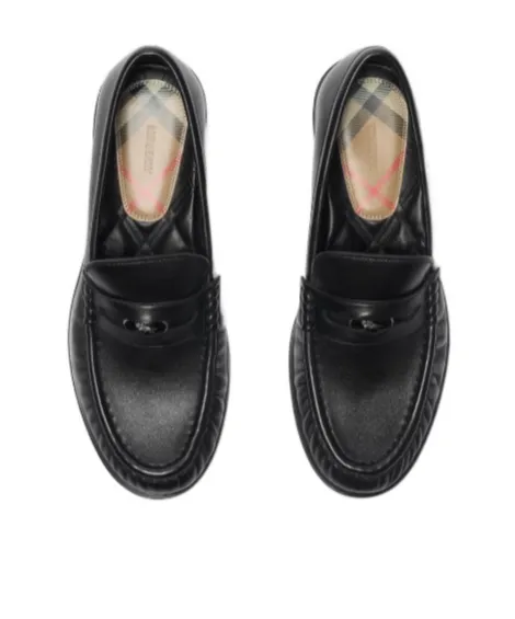 Burberry Cadet Gathered Slip-On Loafers