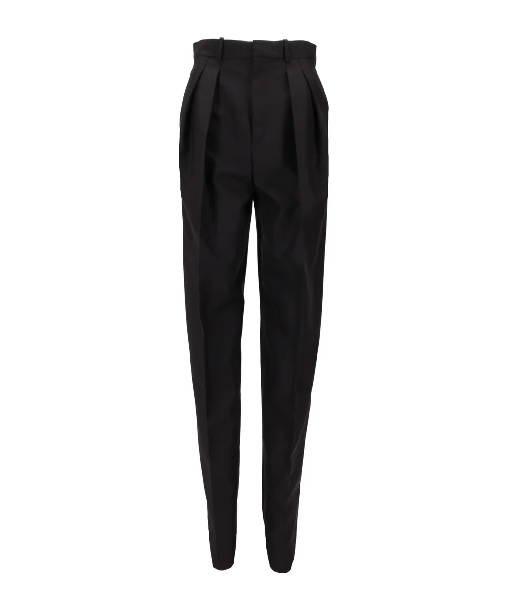 Pleated-Front Straight Trousers