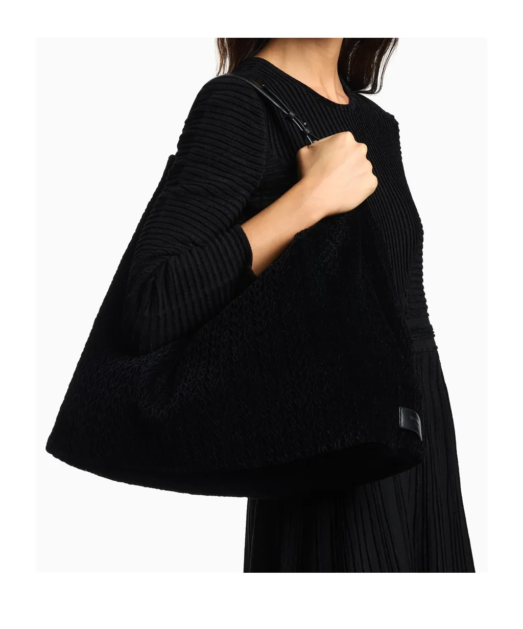 Quilted Velvet Oversized Hobo Bag