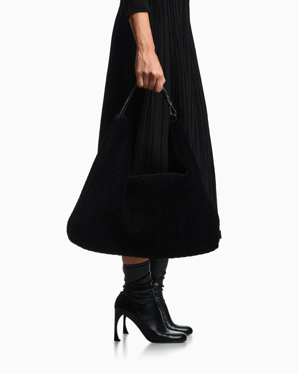 Quilted Velvet Oversized Hobo Bag