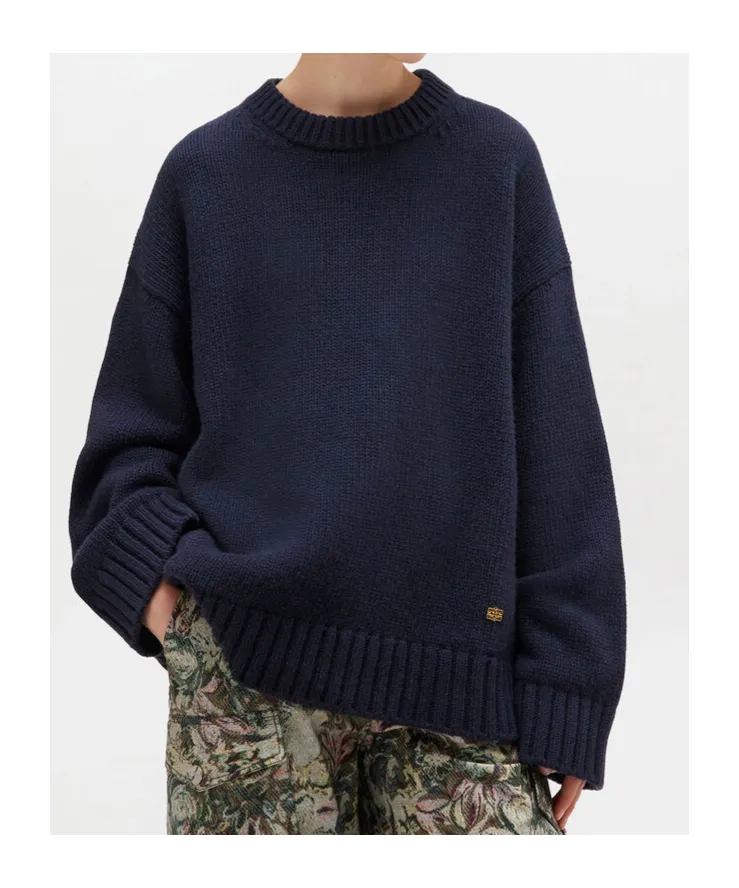 Dark Blue Wool Mix Jumper