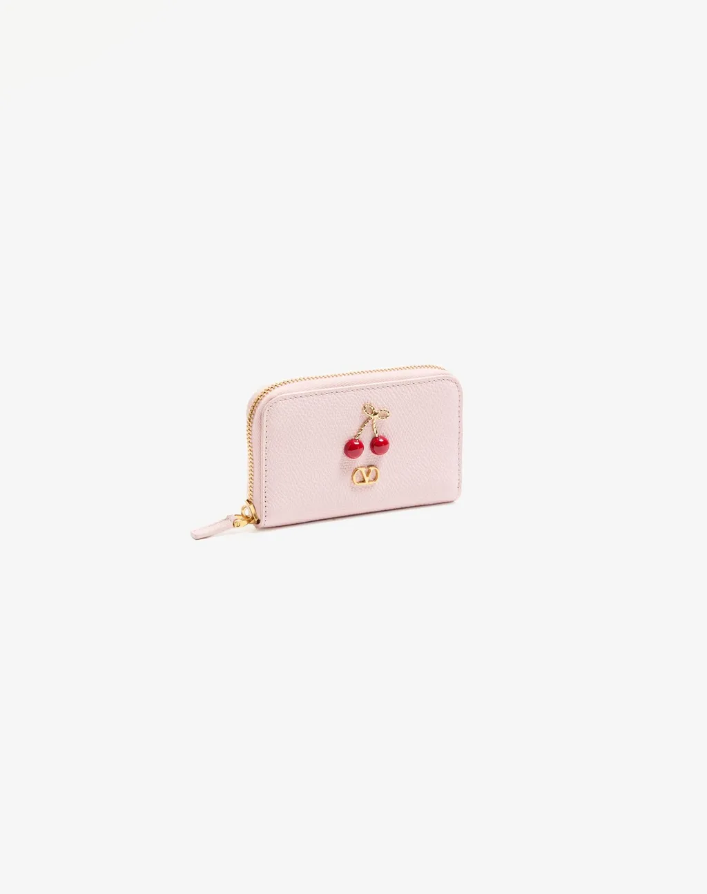 Valentino Cherryfic Vlogo Signature Zip-Up Wallet