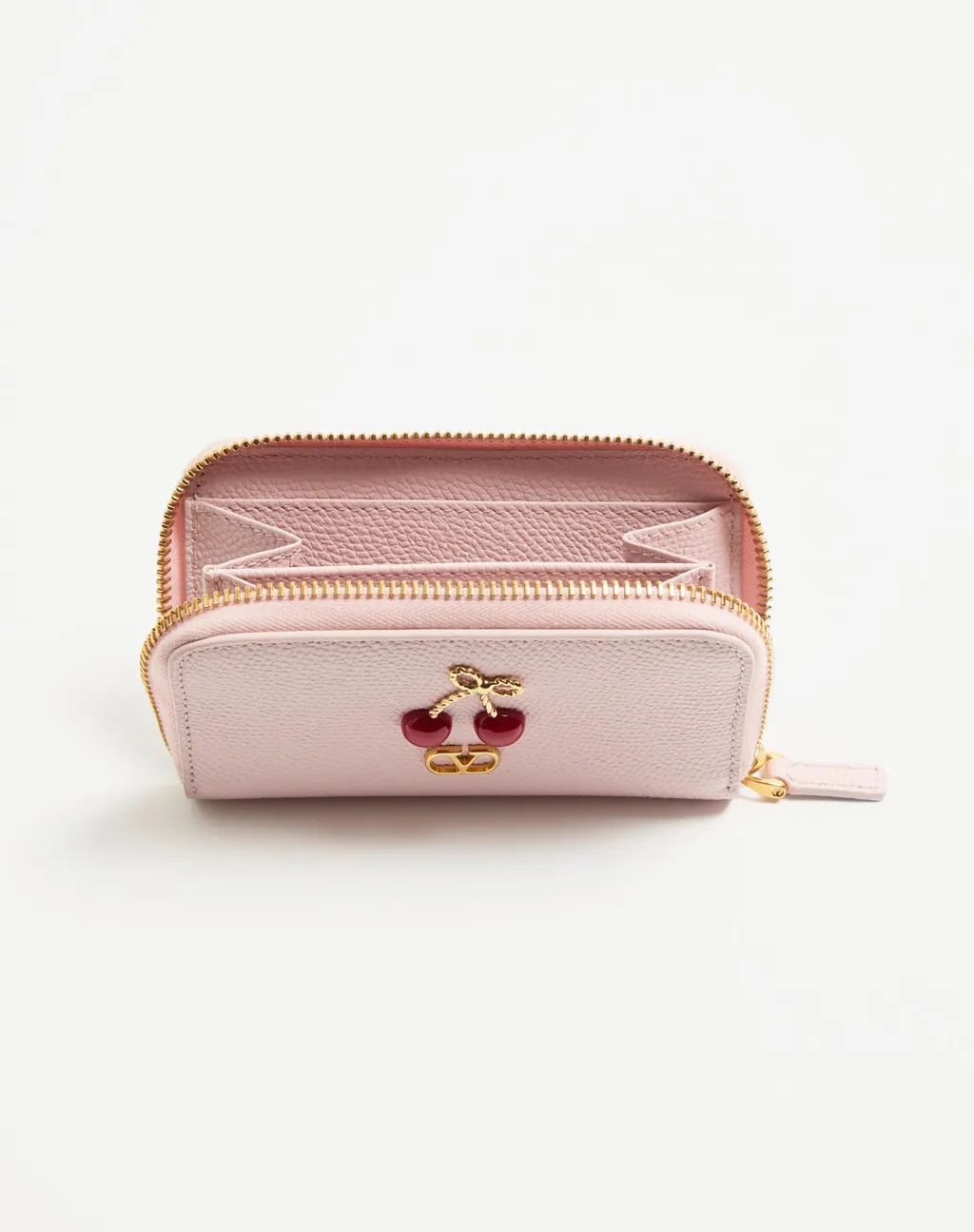 Valentino Cherryfic Vlogo Signature Zip-Up Wallet