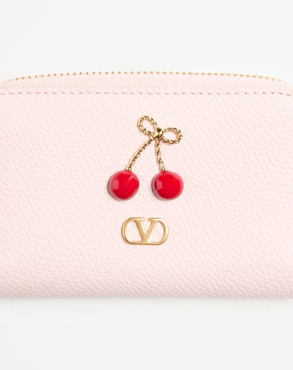 Valentino Cherryfic Vlogo Signature Zip-Up Wallet