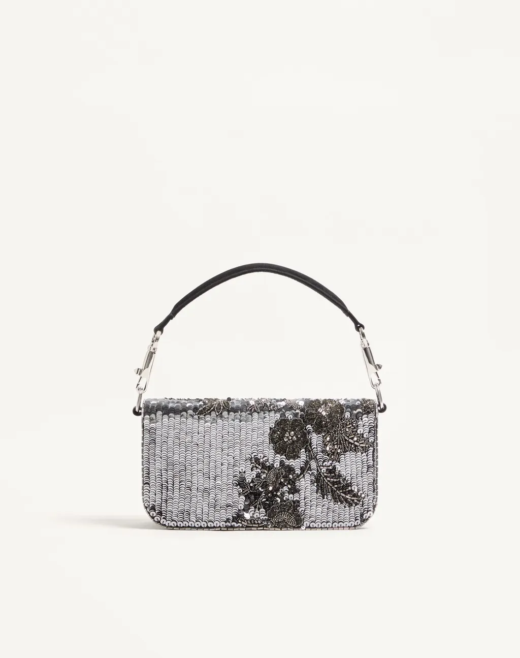 Valentino Loc Embellished Foldover Top Small Shoulder Bag
