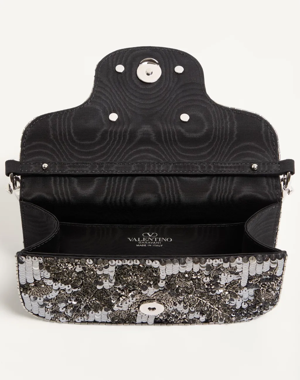 Valentino Loc Embellished Foldover Top Small Shoulder Bag