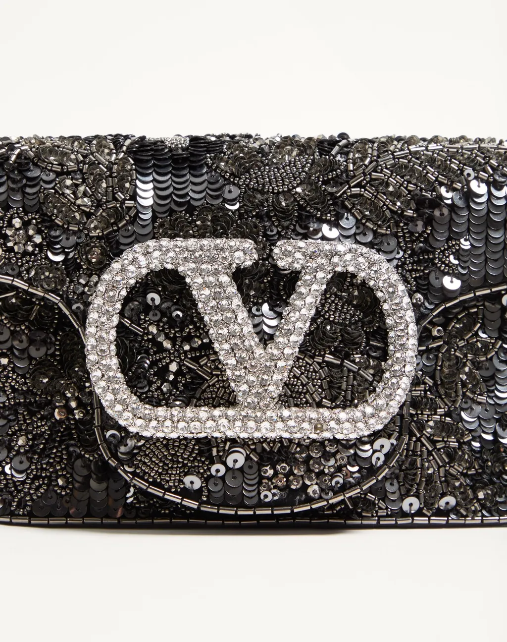 Valentino Loc Embellished Foldover Top Small Shoulder Bag