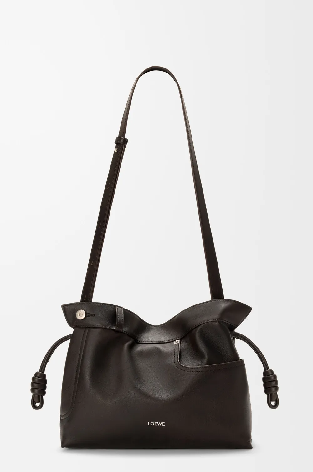 Panta Medium Flamenco Clutch In Shiny Calfskin