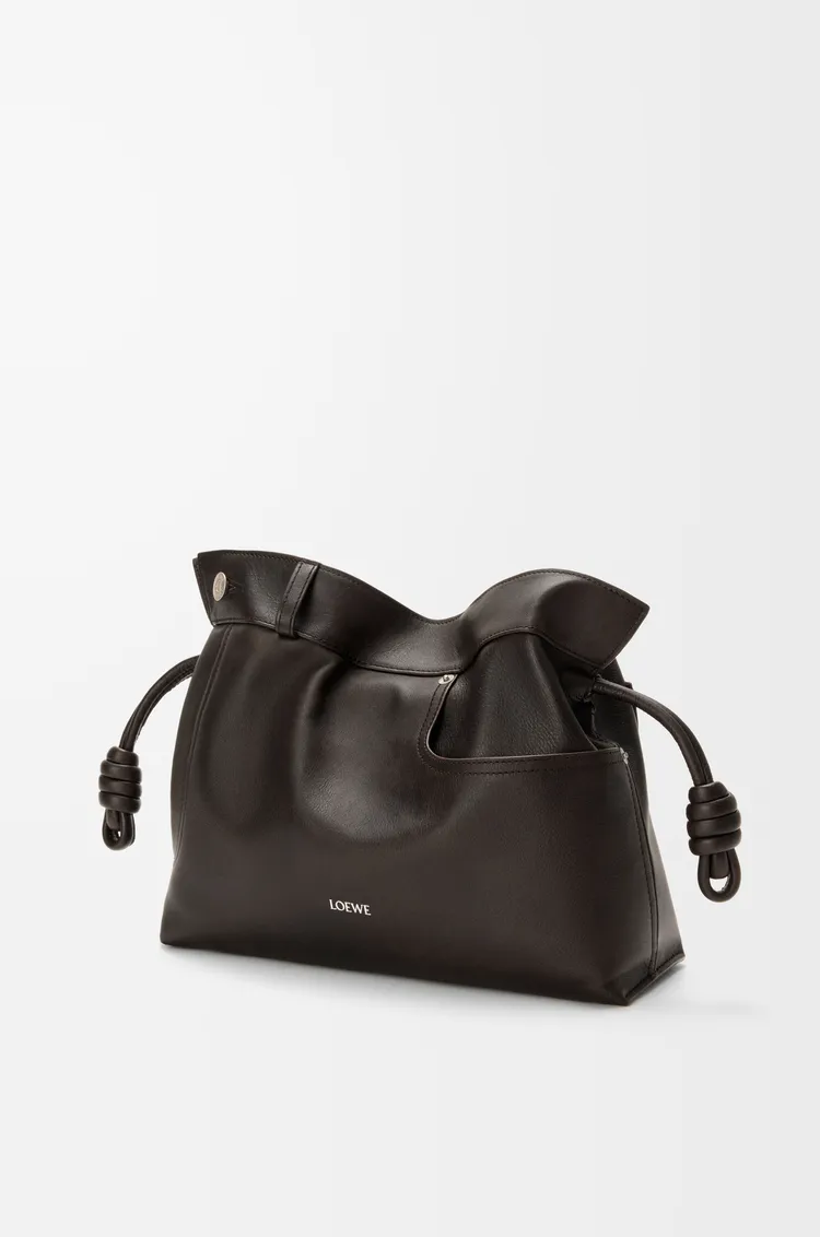 Panta Medium Flamenco Clutch In Shiny Calfskin