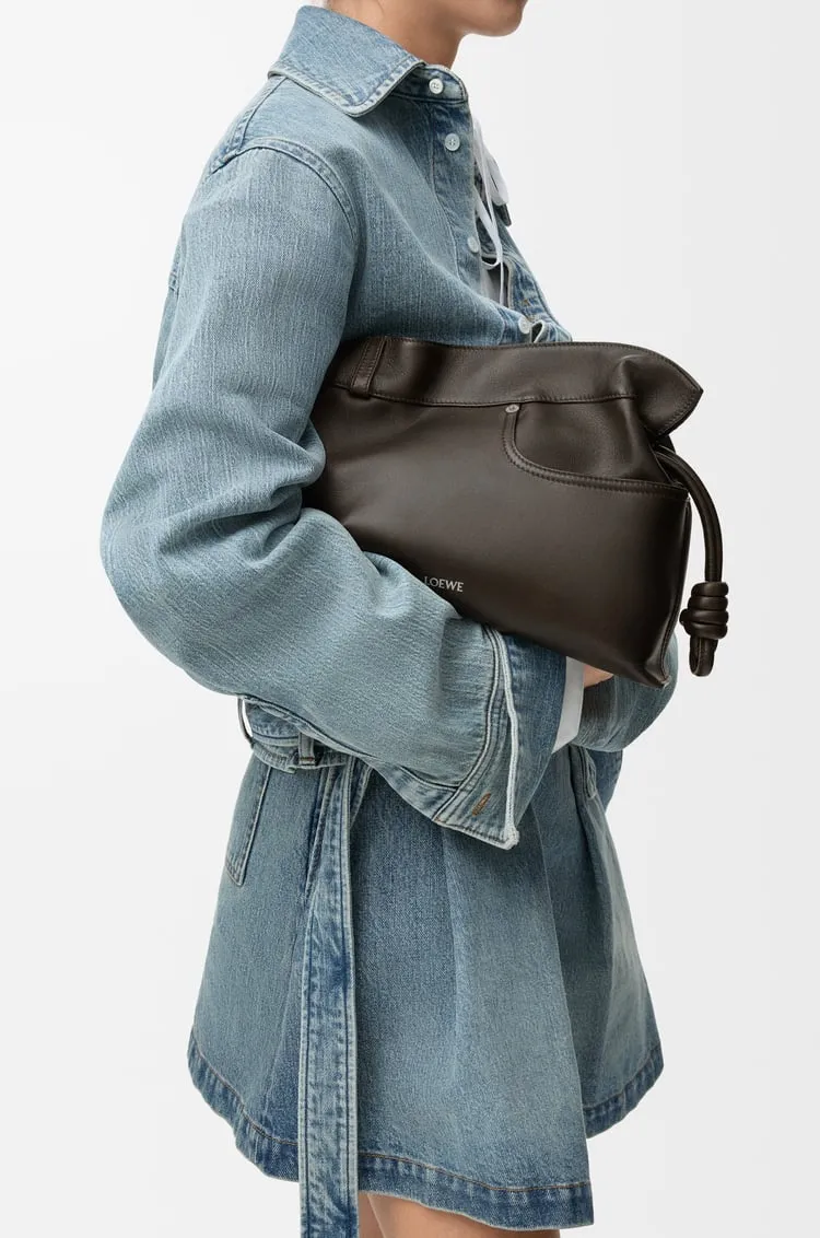 Panta Medium Flamenco Clutch In Shiny Calfskin