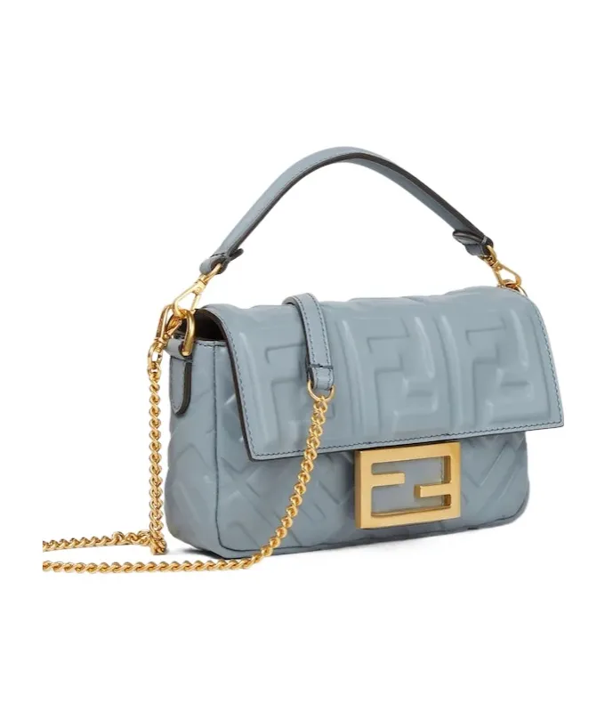 Fendi Baguette Ff Embossed Mini Shoulder Bag