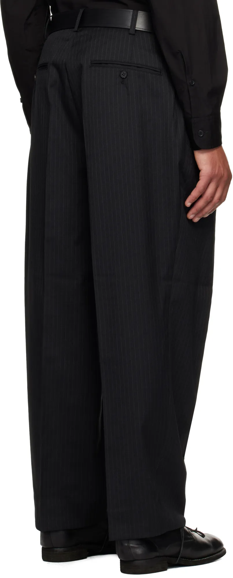 Pleated Pinstripe Trousers
