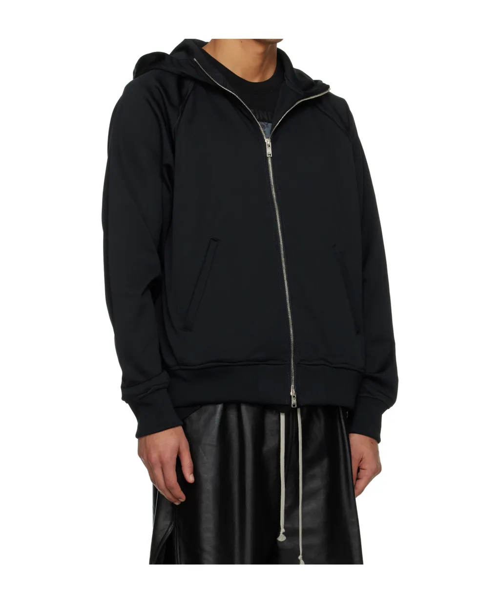 Stitched Zipper Hooded Sweatshirt