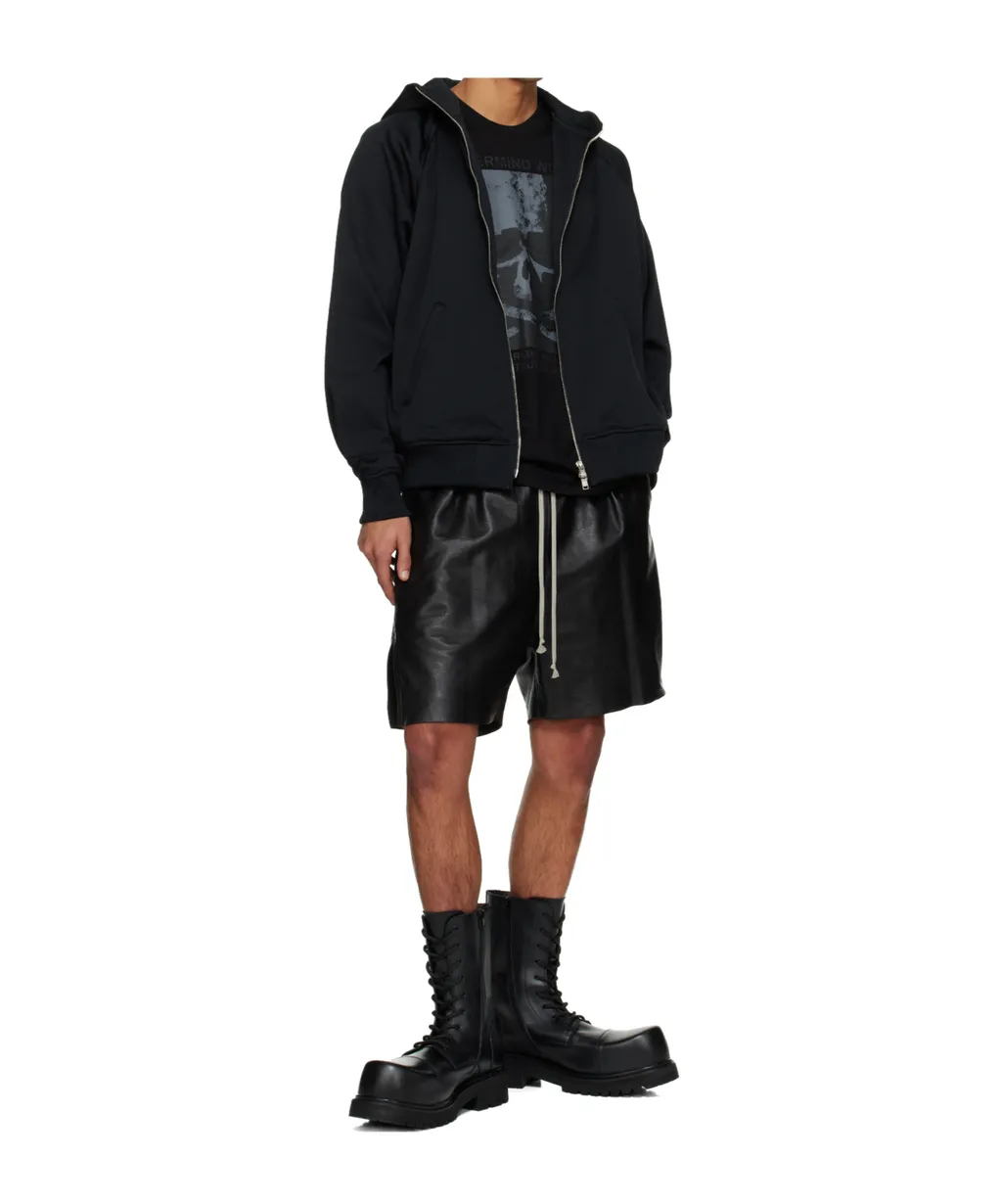 Stitched Zipper Hooded Sweatshirt