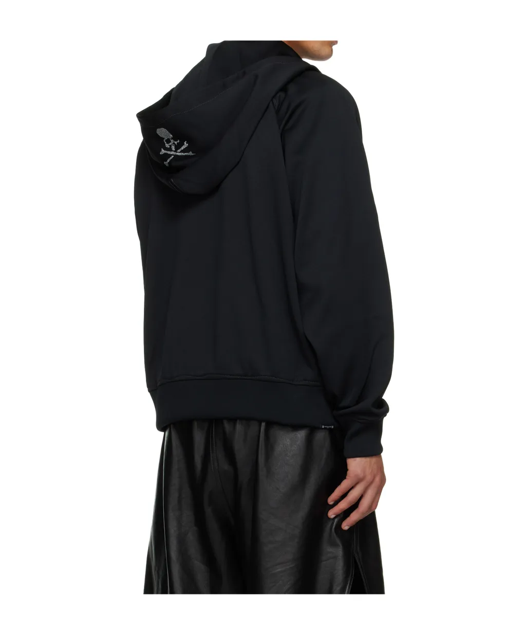 Stitched Zipper Hooded Sweatshirt