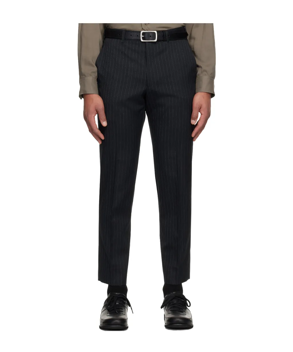 Gray Dobby Stripe Trousers
