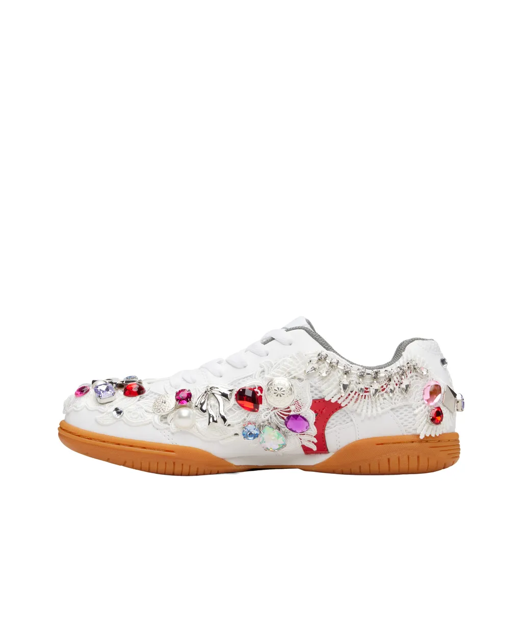 Cdg Girl X Mizuno Embellished School Sneakers