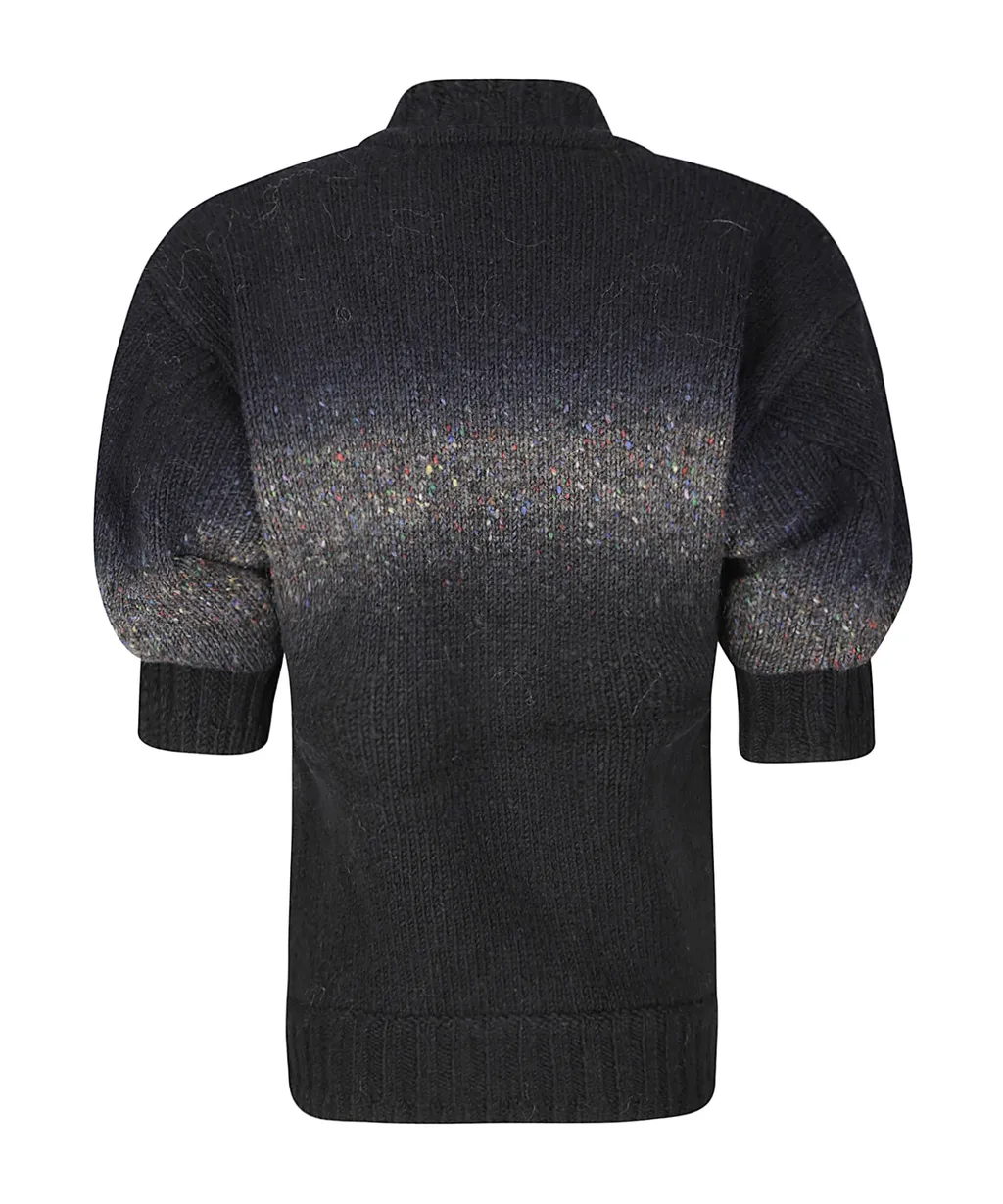 Sacai Garment Dye Short Sleeved Knitted Pullover