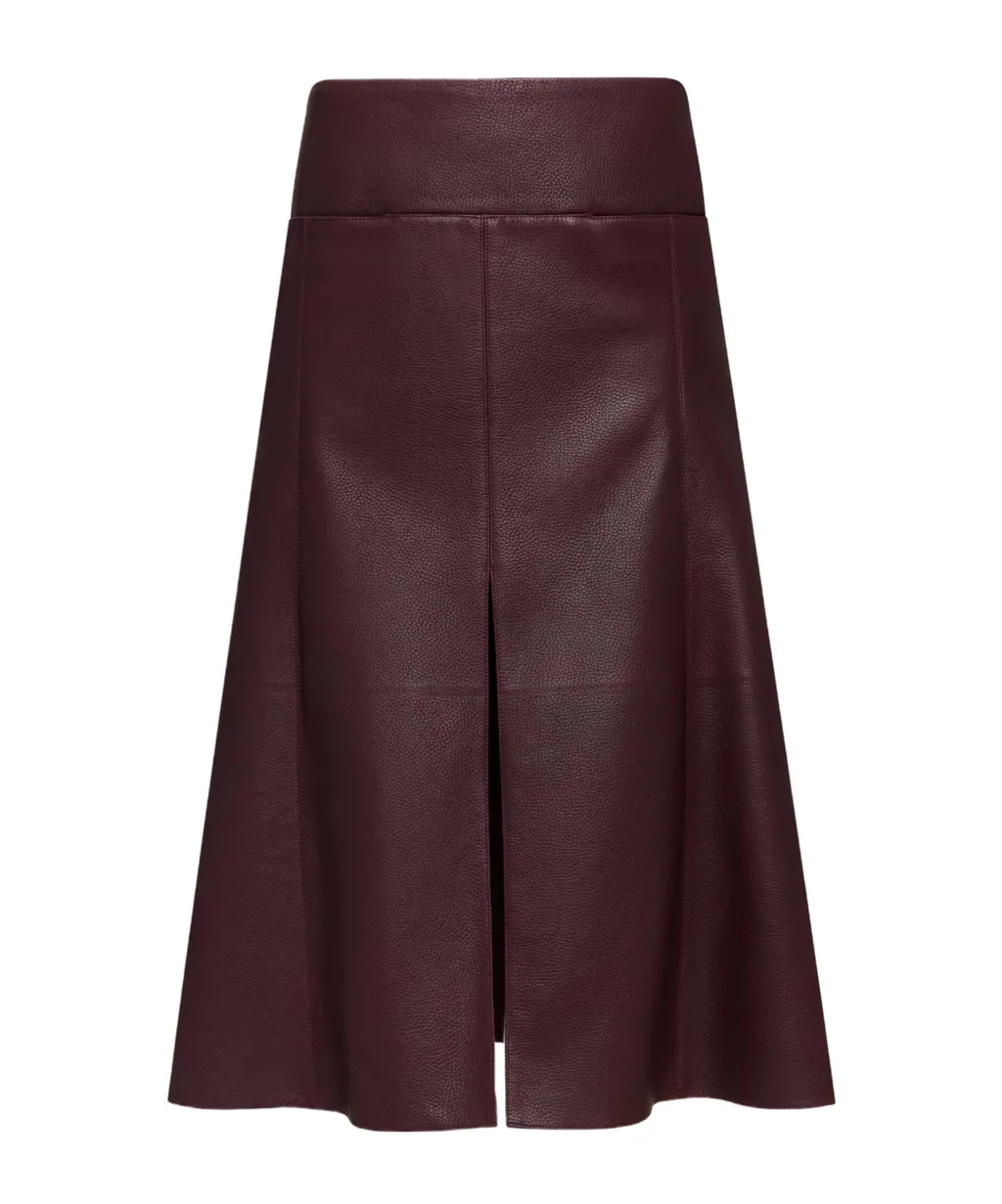 Leather Slit Skirt