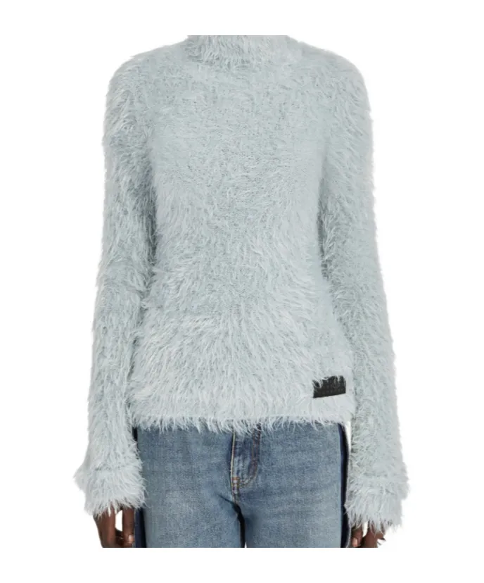 Mm6 Maison Margiela Faux Fur Turtleneck Jumper