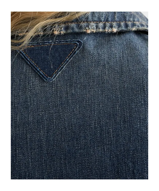 Washed Denim Blouson Jacket