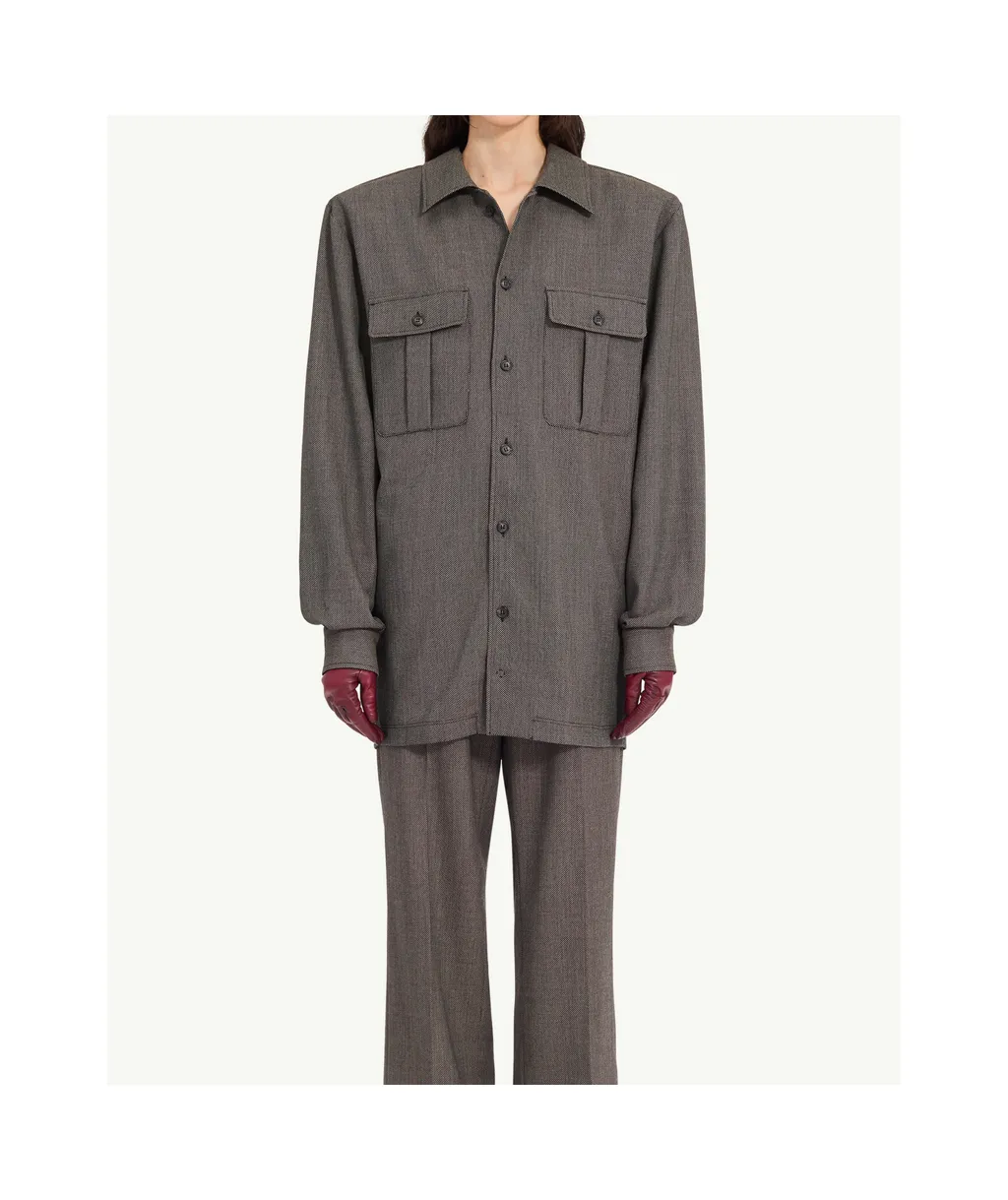 Mm6 Maison Margiela Tweed Shirt Dress