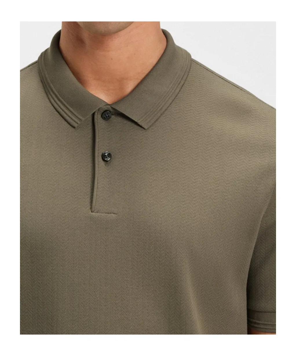 Parlay 240 Button Herringbone Polo Shirt