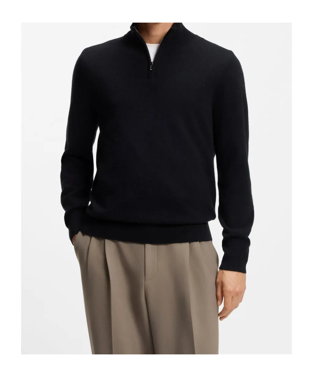 Zip-Up High-Neck Sweater
