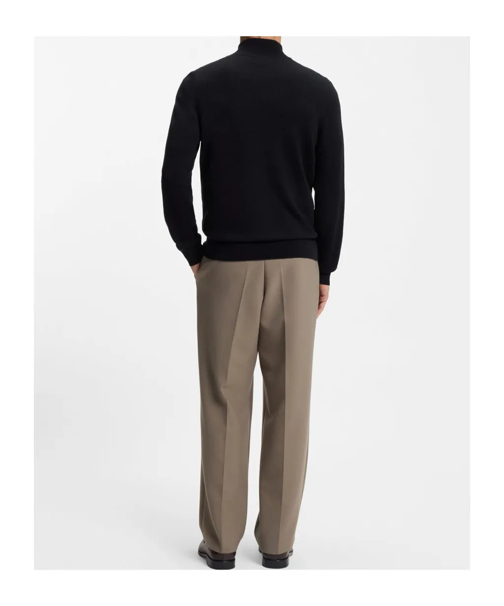 Zip-Up High-Neck Sweater