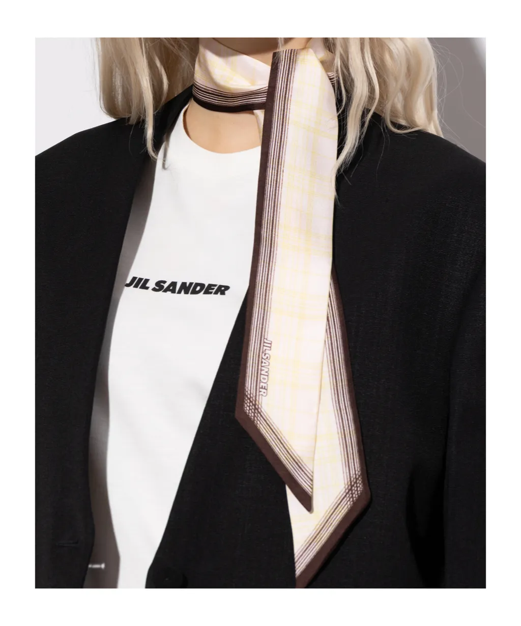 Plaid-Patter Silk Scarf
