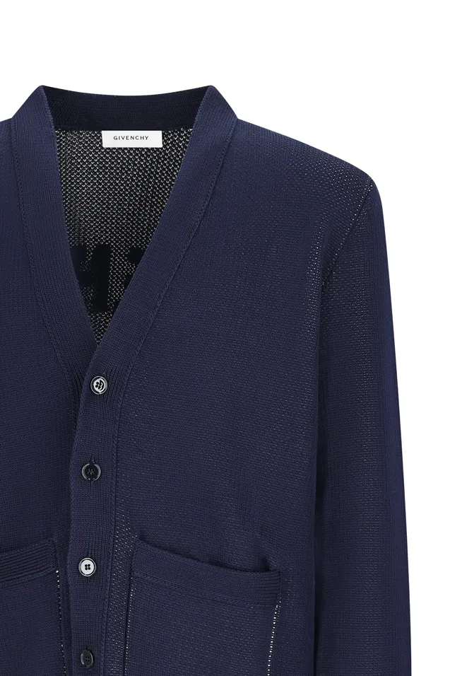 Givenchy Paris Logo V-Neck Knitted Cardigan