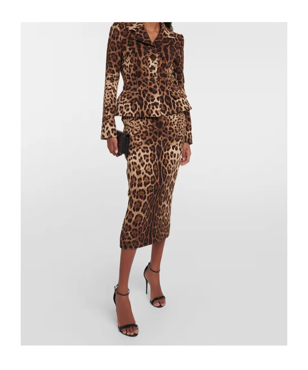 Leopard-Print Wool CrÊPe Jacket