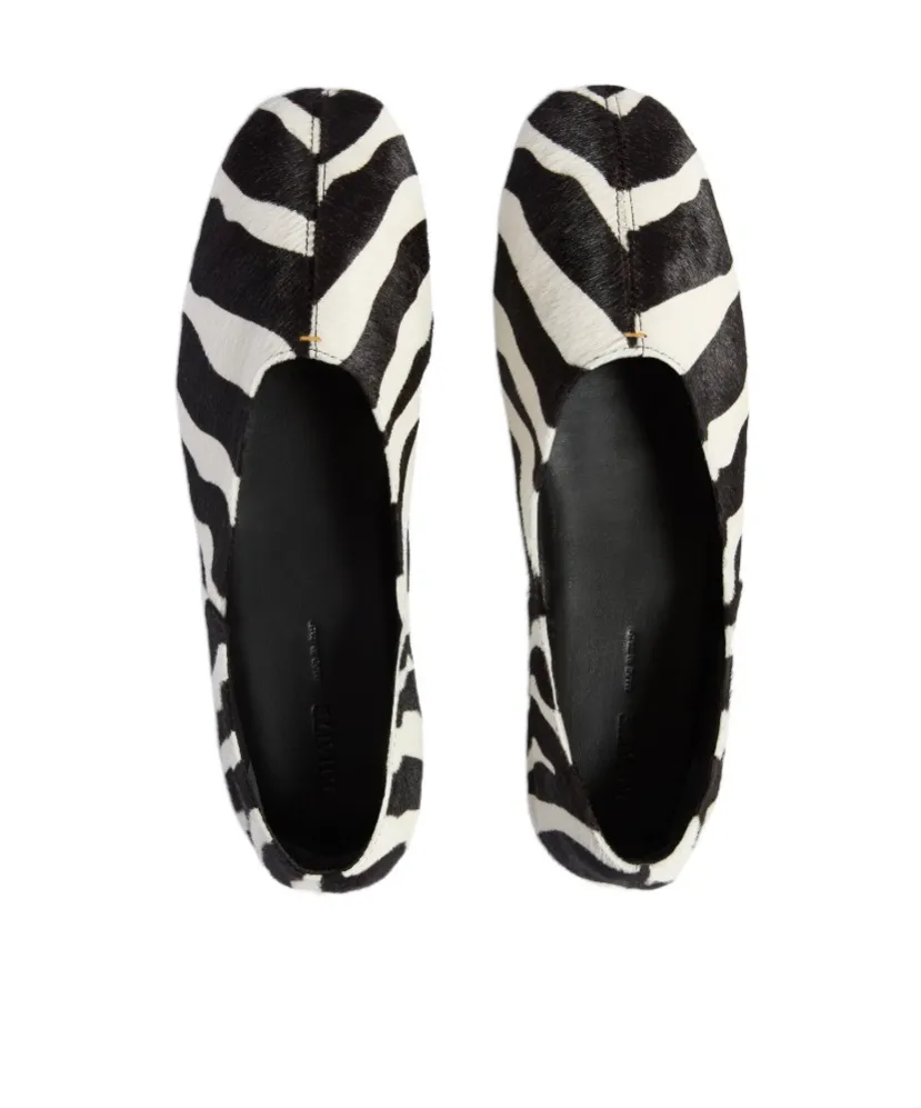 Khaite Jane Zebra Printed Flat Shoes